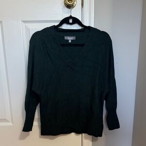 Marled Deep Green V-Neck Sweater size XS